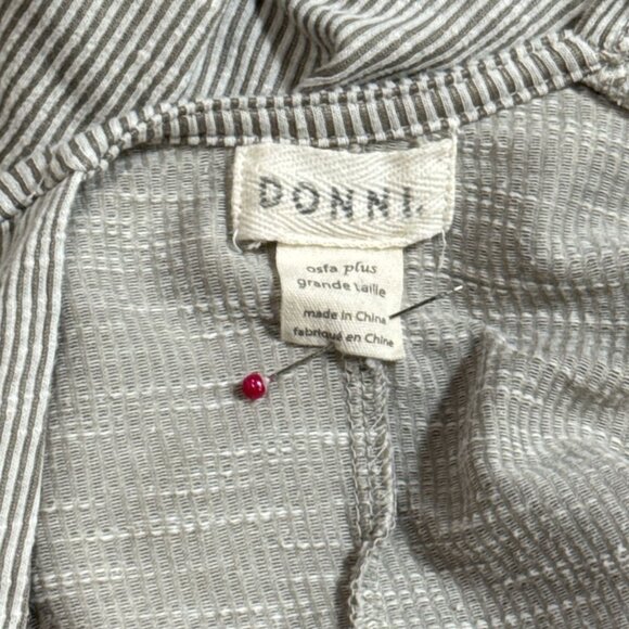 DONNI Striped Cardigan Osfa Rib Sweater Coat One Size Fits All Gray - Picture 8 of 8